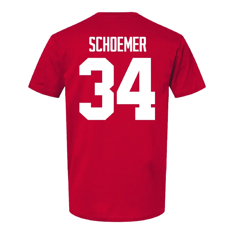 Ohio State Buckeyes Women's Lacrosse Student Athlete #34 Audrey Schoemer T-Shirt Sleek Men's Metallic