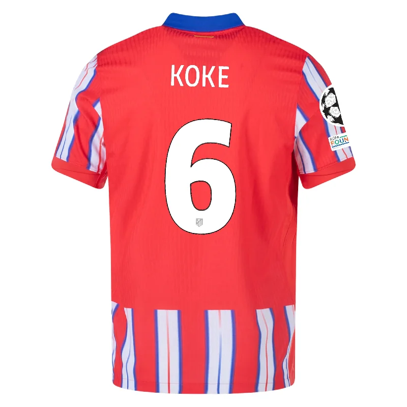 Nike Atletico Madrid Authentic Koke Home Jersey w/ Champions League Patches 24/25 (Hyper Royal/Light Crimson/White) Vacation