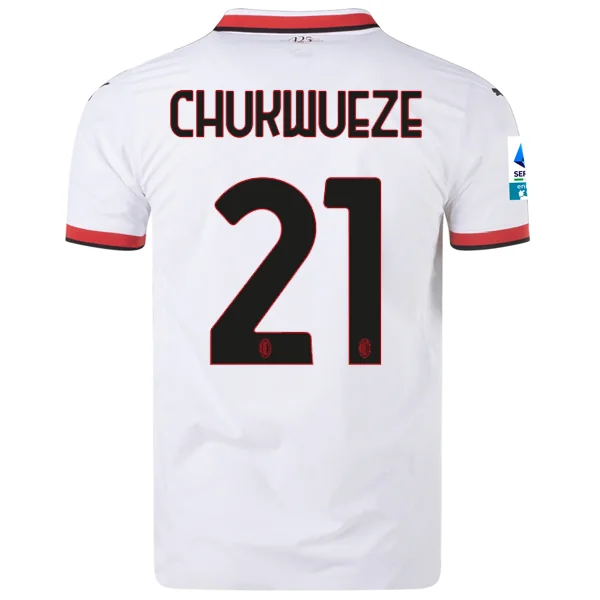 Puma AC Milan Authentic Samuel Chukwueze Away Jersey w/ Series A Patch 24/25 (Puma White) Cozy Men's Winter