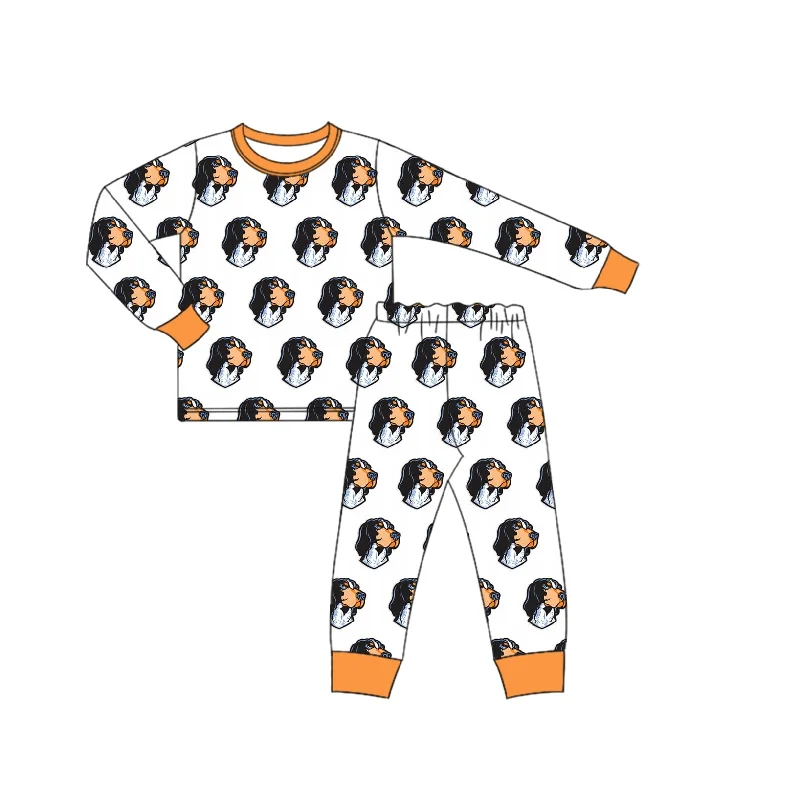 customize boys puppy print long sleeve trousers pajamas of high quality Sharp Men's Italian