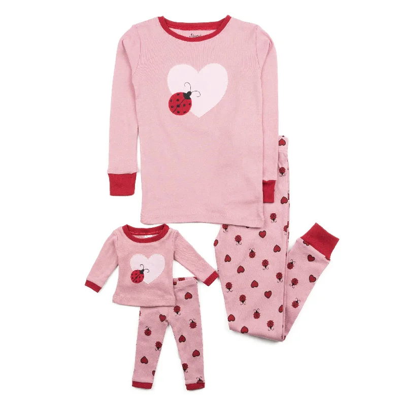 Girls and Matching Doll Cotton Pajamas Ladybug w/Heart Relaxed Men's Australian 