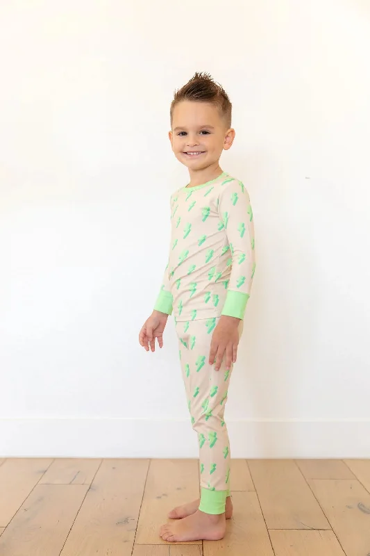 Preorder BLP0954 Green Lightning long sleeve trousers pajamas set high quality wholesale Business