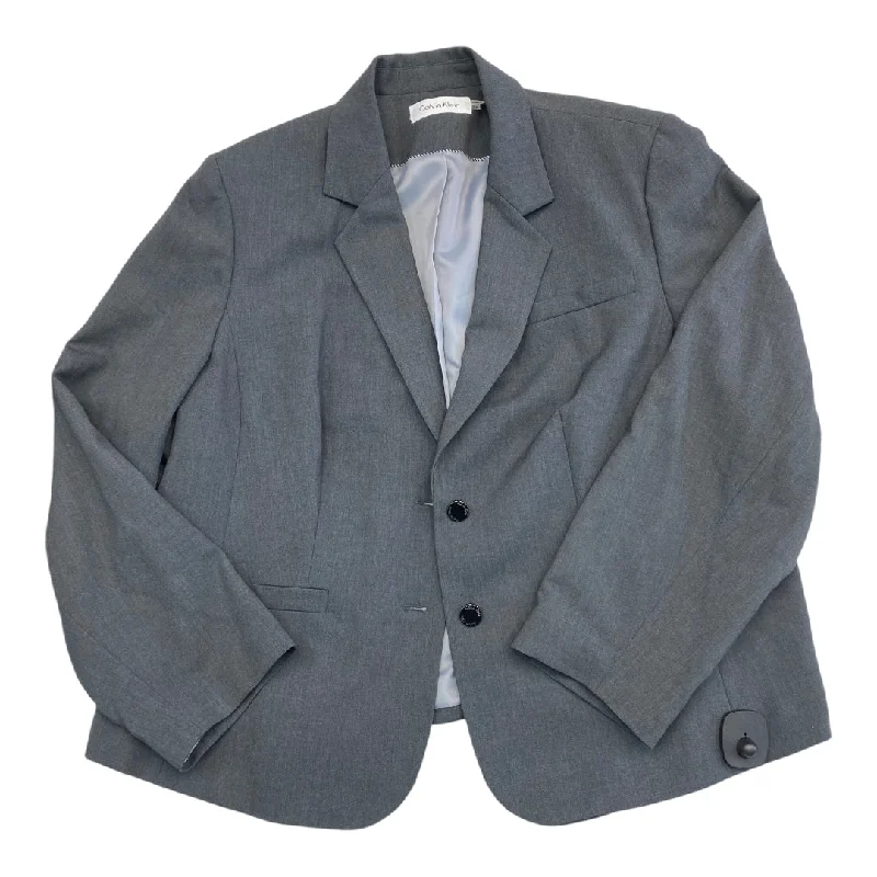 Blazer By Calvin Klein In Grey, Size: 18 Organic