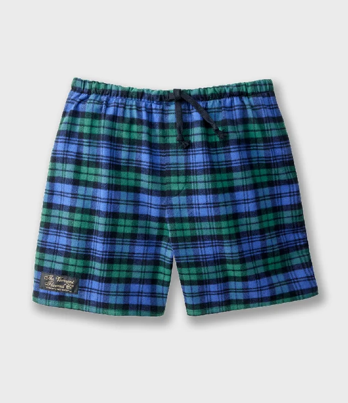 Flannel Lounge Shorts - Black Watch Rugged Men's Outdoor 