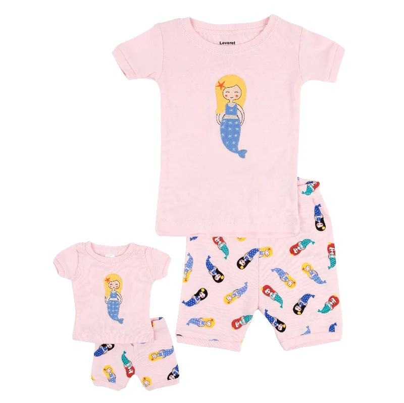 Girls and Matching Doll Short Pajamas Mermaid Youthful Men's Anime