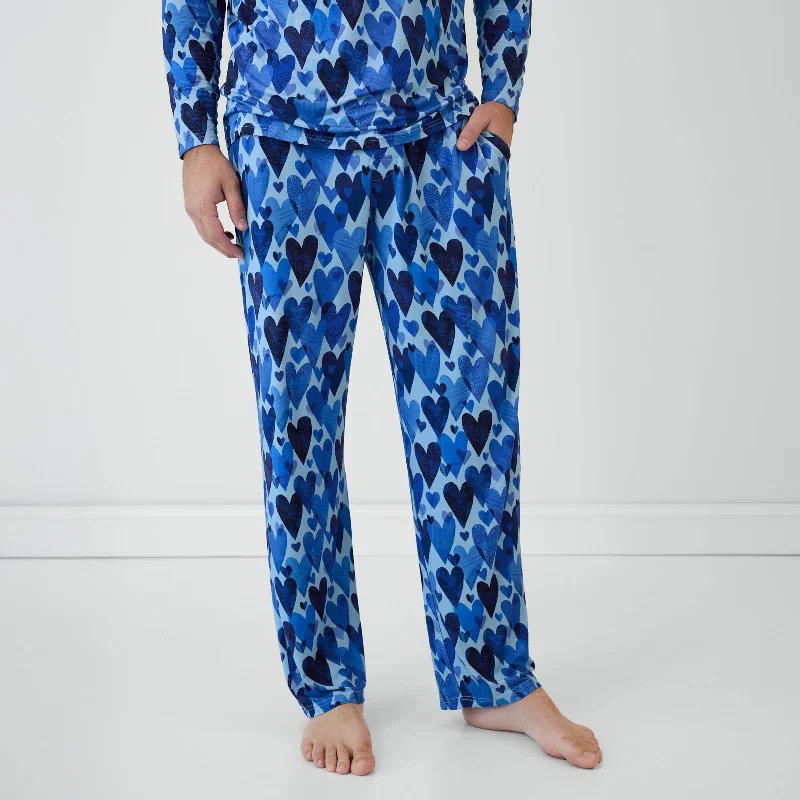 Blue Hearts & Crafts Men's Pajama Pants Preppy Men's College