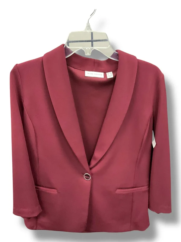 Blazer By Susan Graver In Maroon, Size: Mp Edgy Men's Punk