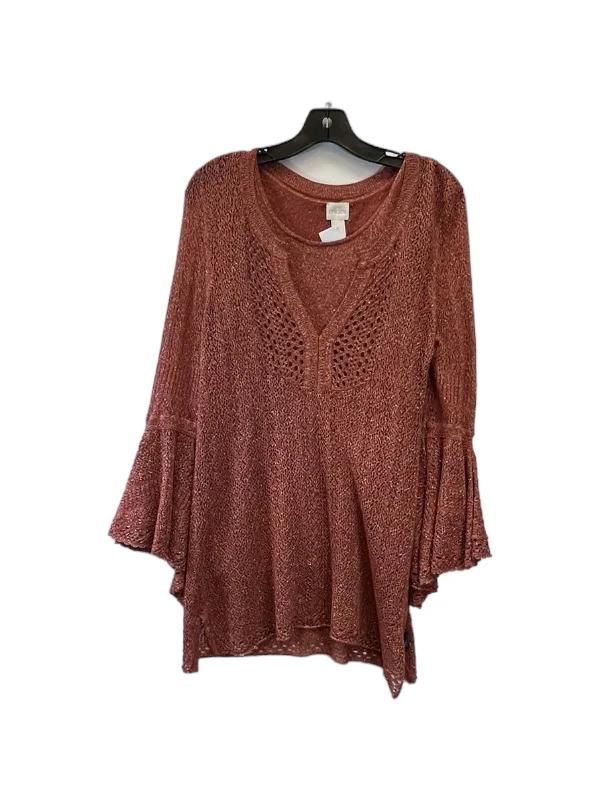 Top 2pc Long Sleeve By Chicos In Rust, Size: S Bohemian Men's Free