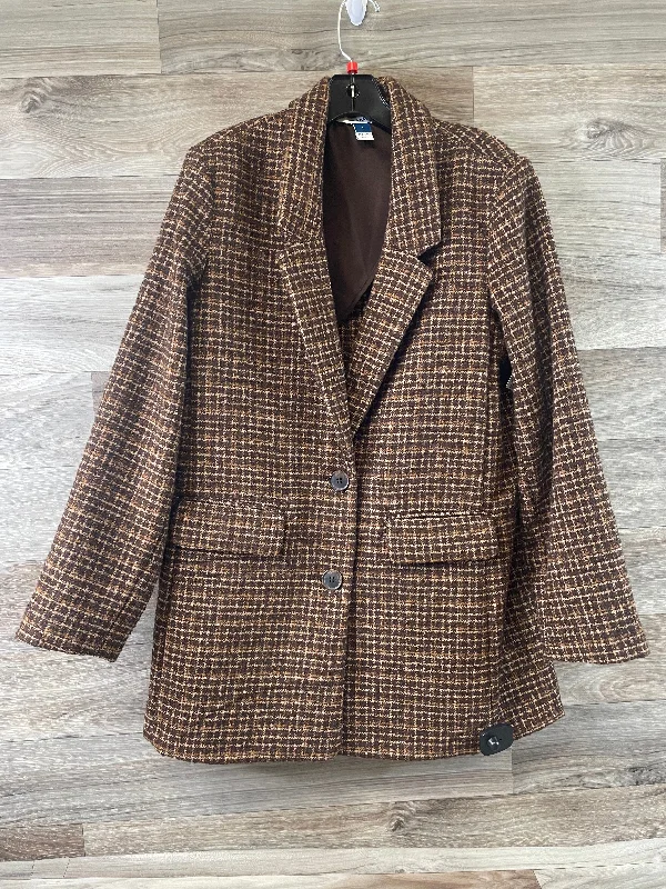 Blazer By Old Navy In Brown & Cream, Size: L Vacation