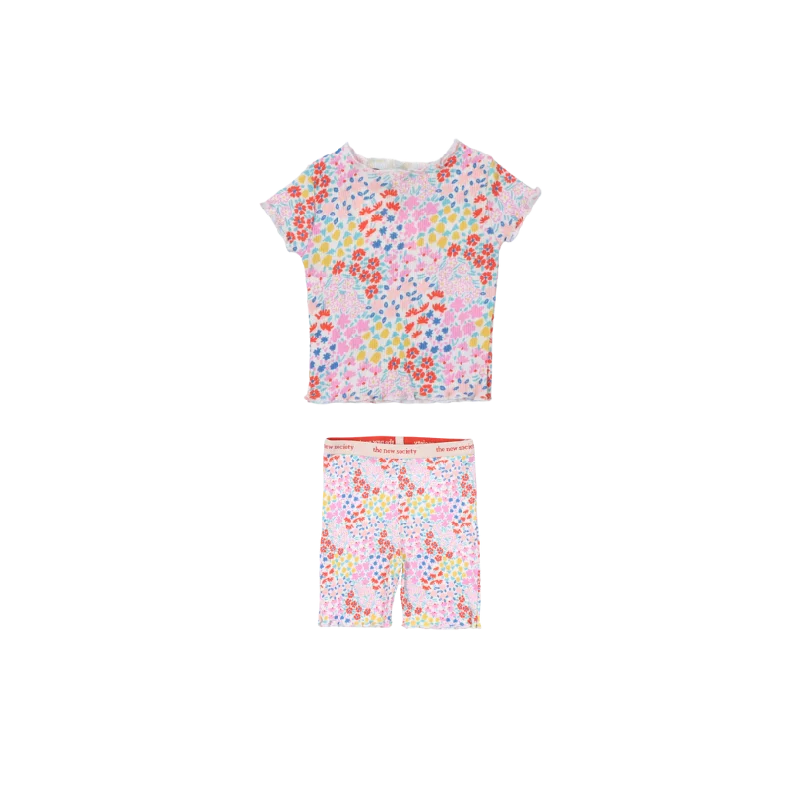 NICOLETTE BABY TEE/BLOOMER SET-Anemone Print Traditional Men's Country