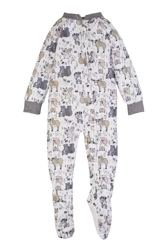 Toddler Boys Fleece Printed Pattern Footed Pajamas Artistic Men's Hand