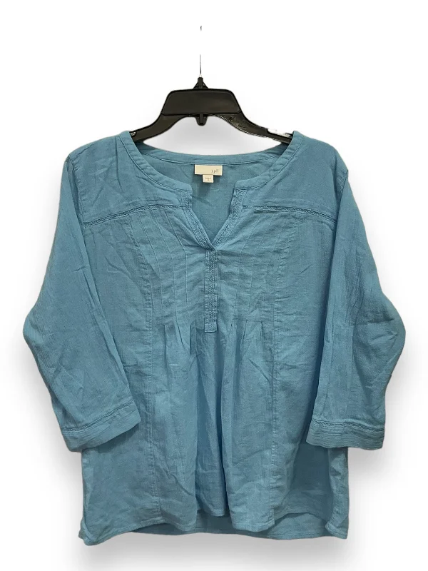 Top 3/4 Sleeve By J. Jill In Blue, Size: M Casual Men's Japanese 