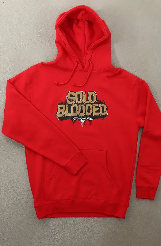 Illuminaries X Adapt :: Gold Blooded Forever (Men's Red Hoody) Vintage Men's 1970S Disco