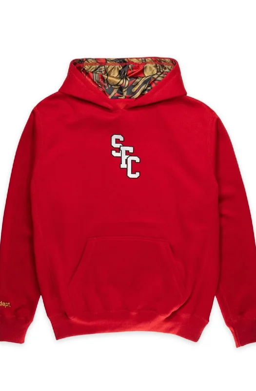 SAVS x Adapt :: Gold Blooded SFC (Men's Red Hoody) Sporty Men's Athleisure 