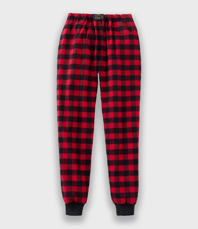 Flannel Jogger Pants - Red Buffalo Athletic Men's Compression