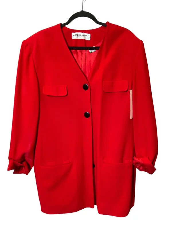 Blazer By Liz Claiborne In Red, Size: 14 Streetwear Style