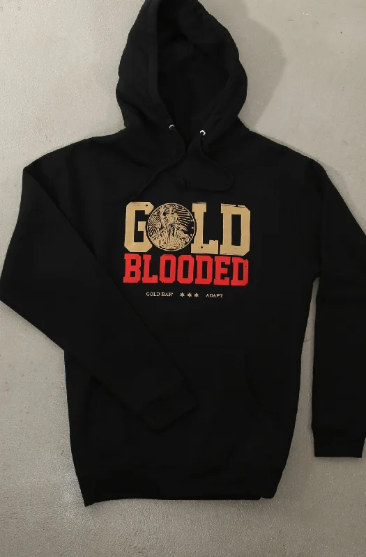 Gold Bar® X Adapt :: Gold Blooded Spirits II (Men's Black Hoody) Elegant Men's Cashmere