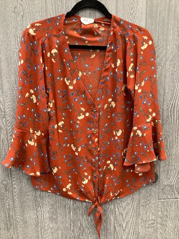 Top 3/4 Sleeve By Sienna Sky In Orange, Size: L Artistic Men's Avant