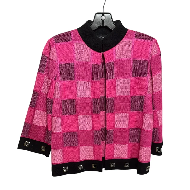 Knit Blazer By Ming Wang In Black & Pink, Size: Xs British Gentleman Style