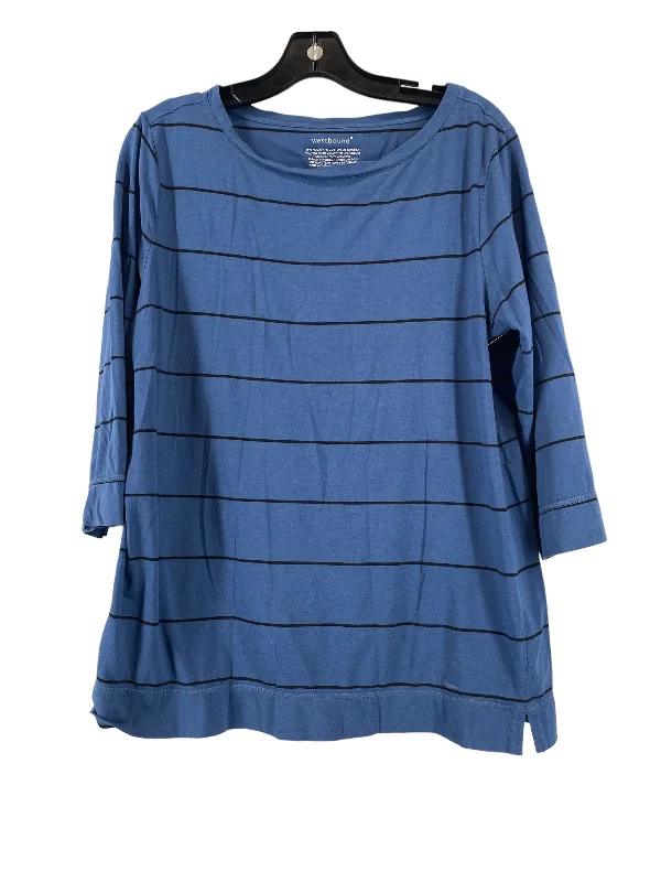 Top 3/4 Sleeve By West Bound In Blue, Size: M Artistic Men's Avant