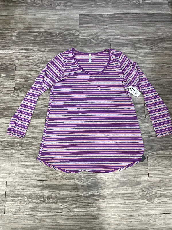 Top Long Sleeve By Lularoe In Striped Pattern, Size: Xl Trendy Men's Oversized