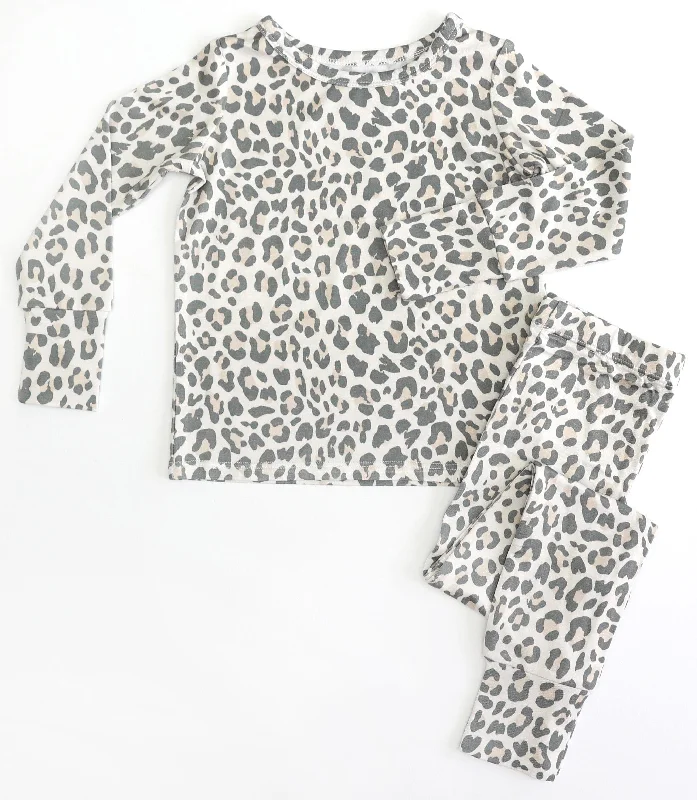 [Pre Sale] Fun Favorites Tan Leopard - Bamboo Long Sleeve Lounge Set (EST SHIP EARLY MAY) Laid