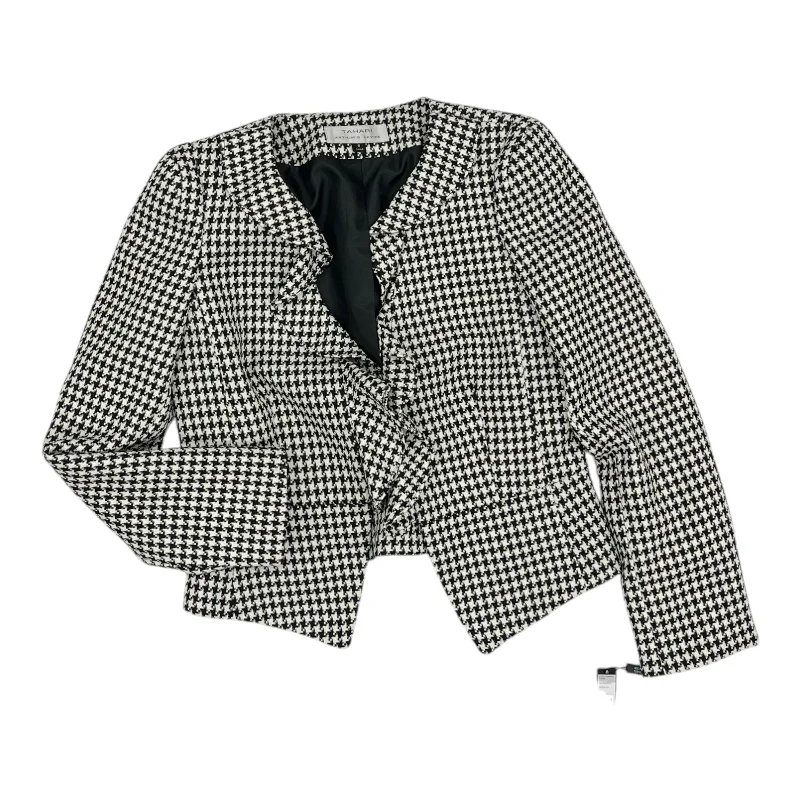 Blazer By Tahari By Arthur Levine In Black & White, Size:M Laid