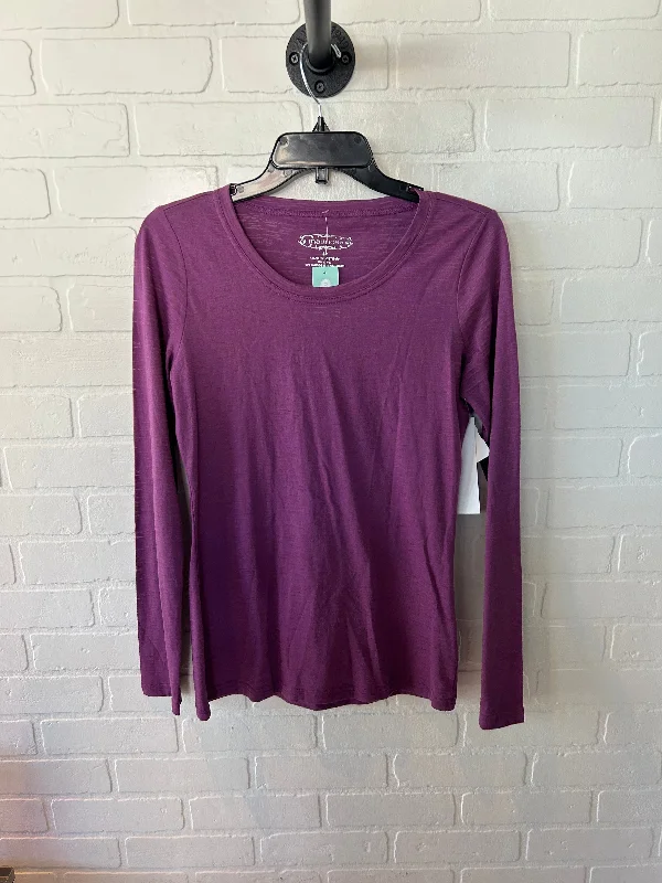 Top Long Sleeve Basic By Maurices In Purple, Size: M Casual Men's Loose