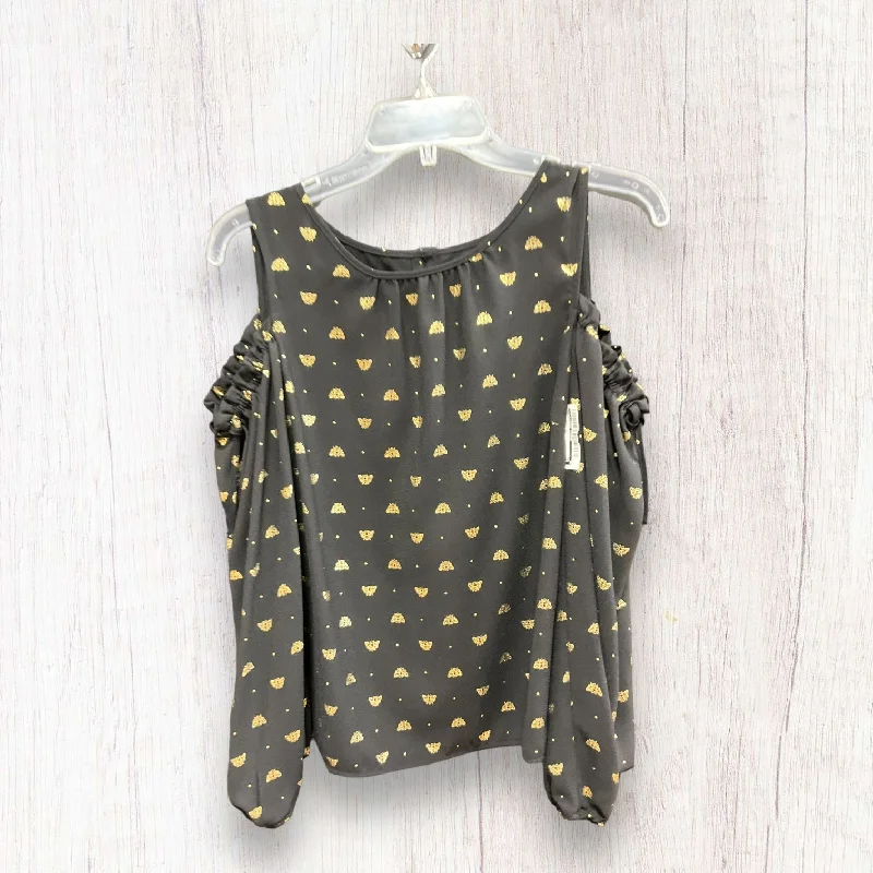 Top Long Sleeve By Lc Lauren Conrad In Black Gold, Size: S Business