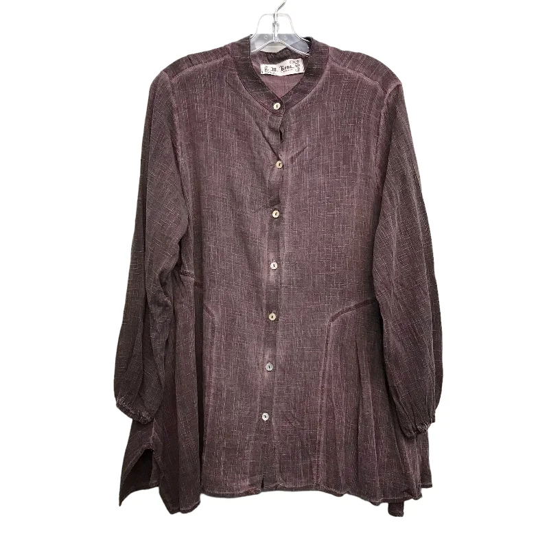 PURPLE TOP LS by M. RENA Size:S Unique Men's Patch