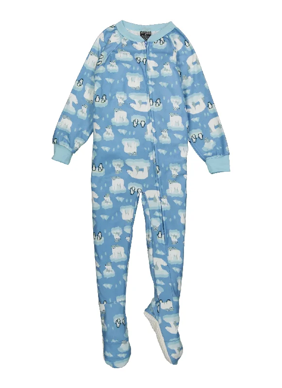 Little Boys Printed Zip Front Footed Pajamas Sophisticated Men's 