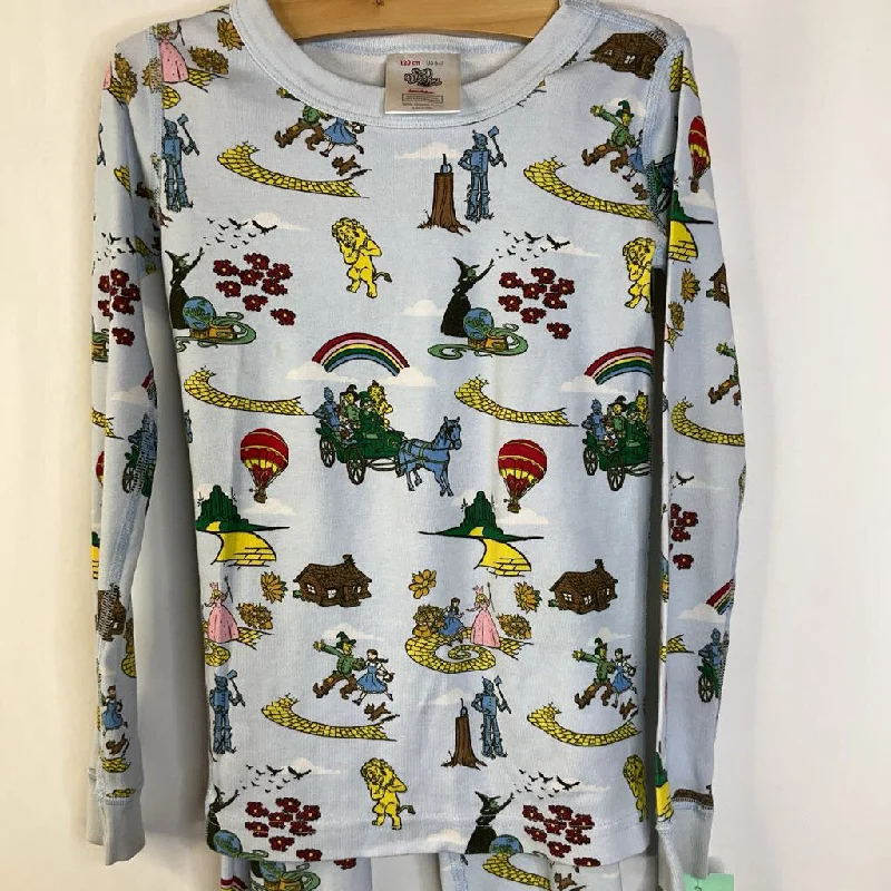 Size 6-7 (120): Hanna Andersson Blue Yellow Brick Road Print 2pc PJs-REDUCED Earthy Men's Sustainable 