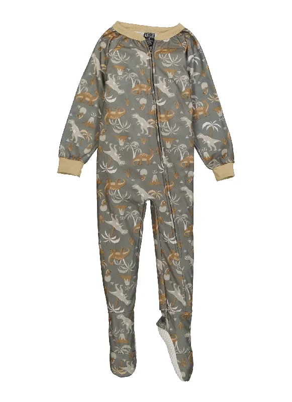 Little Boys Printed Zip Front Footed Pajamas Trendy Men's Oversized