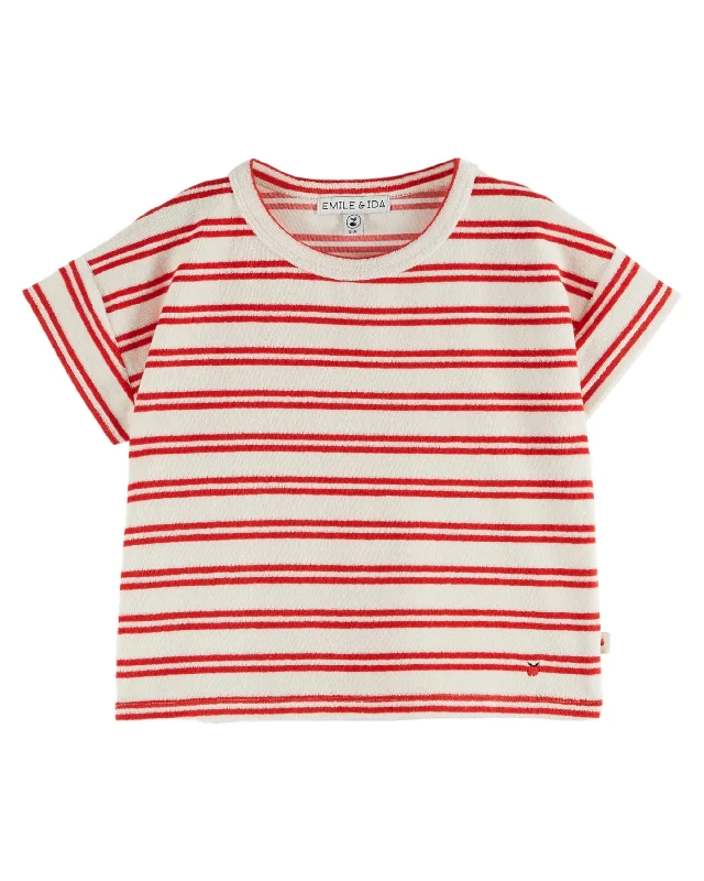 AB118-STRIPED TERRY TEE SHIRT-RAYURE CANNA Tough Men's Tactical