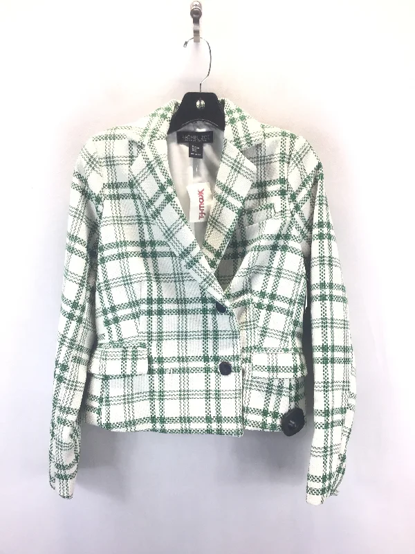 Blazer By Rachel Zoe In Green & White, Size: Xs Masculine Men's Thick