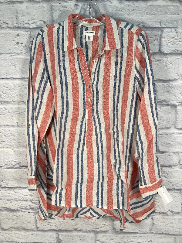 Top Long Sleeve By Artisan Ny In Blue & Red & White, Size: S Elegant Men's Cashmere