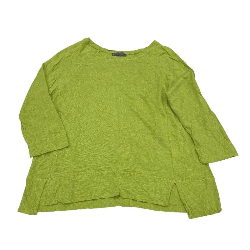 GREEN TOP 3/4 SLEEVE by ELLIOTT LAUREN Size:S Minimalist Men's Casual 